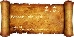 Paneth Dávid névjegykártya